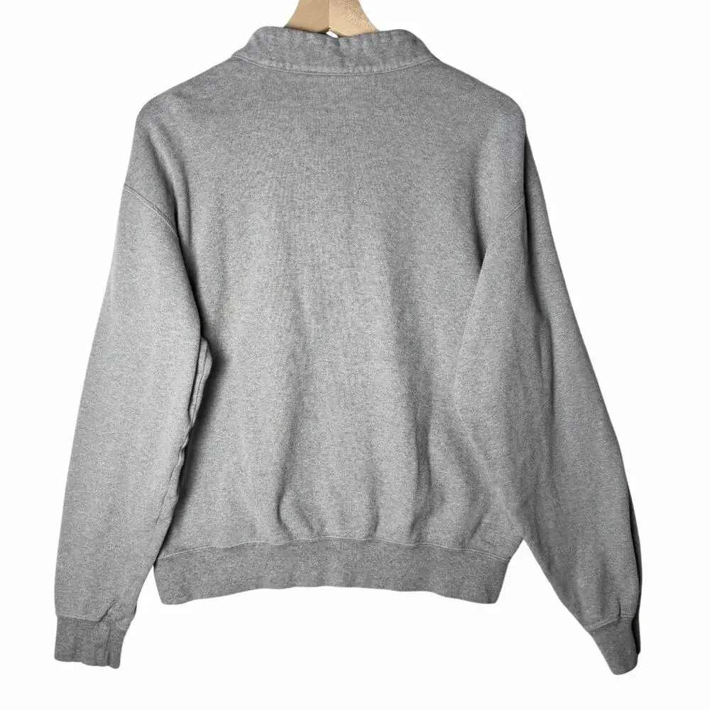 Peter Millar Golf 1/4 Zip Gray Pullover Sweatshirt Blue Collar Men's Size M